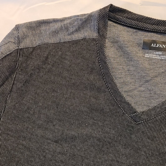 Alfani long-sleeve V-neck tee black gray - Picture 7 of 16